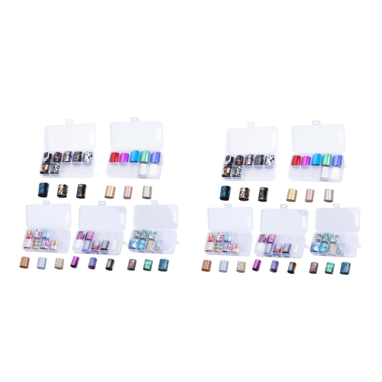 2 Series Pegatinas De Transferencia Foil Set Decoraciones Adhesivas Para Manicura Para Mujeres Únicos Y Fáciles De Aplicar 50 Rollos*2