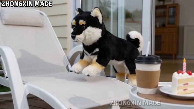 Amazon.com: ZHONGXIN MADE Simulation Black Shiba Inu Plush Toy
