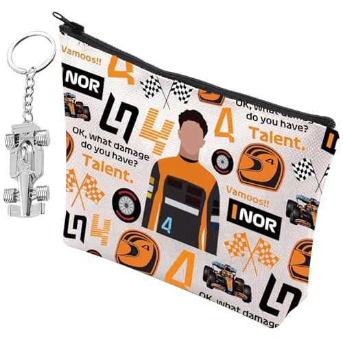 UJBVCX 2 Stücke Make-up Tasche Rennwagen Schlüsselanhänger Formel 1 Fans von Rennen Kosmetiktasche Damen für Männer und Frauen