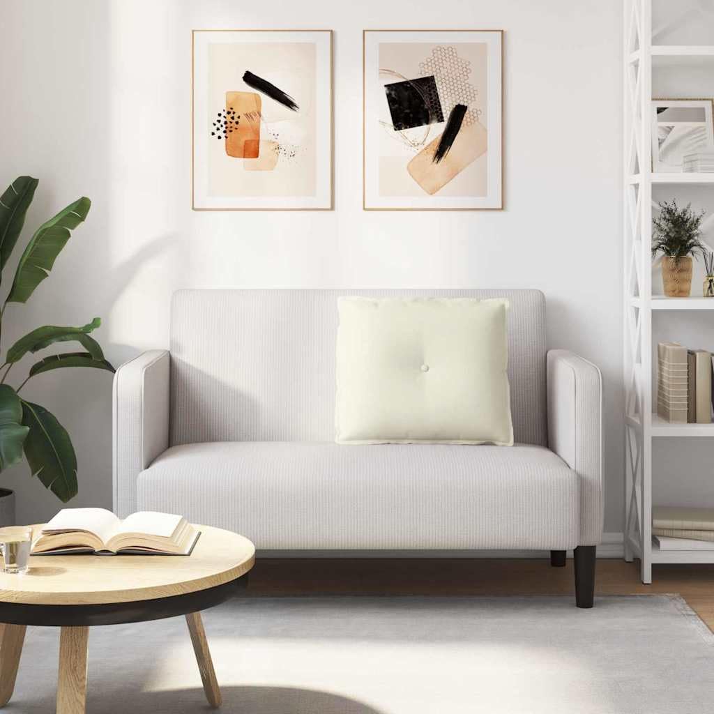 Poduszka na oparcie, kremowa, 60 x 50 cm, sztruksowa poduszka z wypełnieniem poliestrowym, zdejmowana poszewka, ergonomiczna poduszka do czytania na sofę, łóżko, do biura, salonu, relaksująca