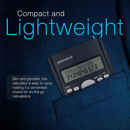 Merangue Scientific Calculator, 10-Digit Engineering and Financial Calculator with 2-Line Display, Easy-to-Use Calculator with Ergonomic Grip and Protective Case, Gray image 2