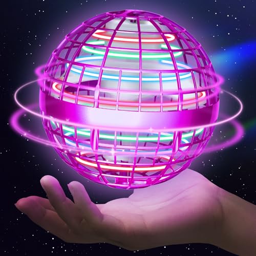 Sosuy 2024 Flying Orb Ball Toy - Christmas Novelty Hover Ball Galaxy Boomerang Hand Drone Orbit Magic Floating Ball Mini Outdoor Fidget Toy Stocking Stuffer for Boys Girls Teens Kids (Pink)