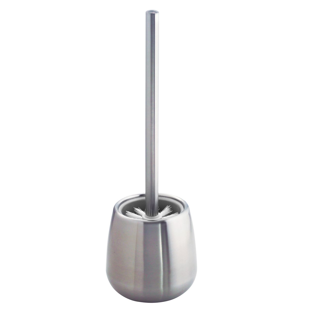 iDesign Forma Brizo Toilet Bowl Brush and Holder for Bathroom Storage - Brushed Stainless Steel