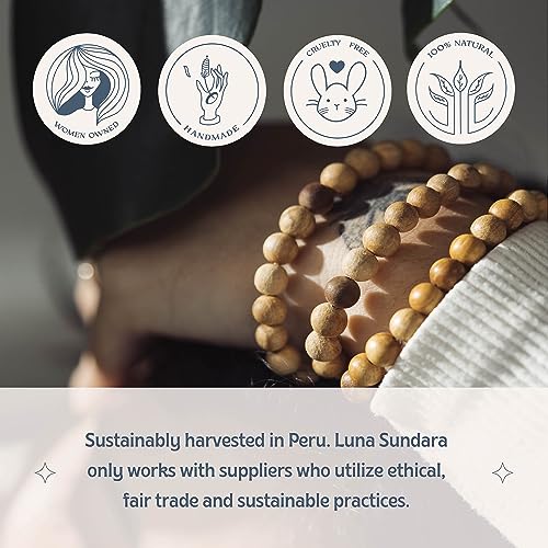 Luna Sundara Palo Santo and Huayruro Charm Bracelet Handmade in Peru Highly Aromatic and Spiritually Cleansing4