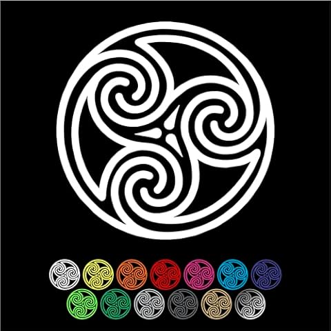 Round Celtic Knot Vinyl Decal Sticker - Car, Window, Irish, Tribal, Trinity, Triquetra, Cross - Multiple Sizes and Colors - Die Cut No Background (5" Dia.) Cover
