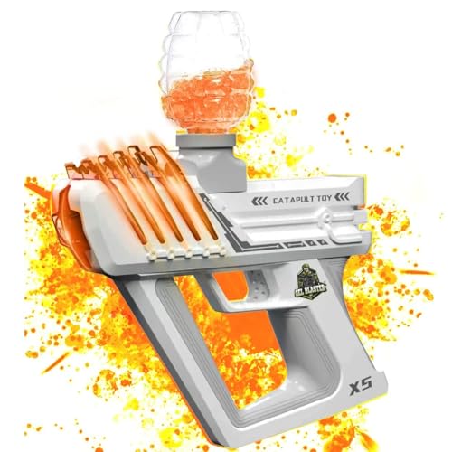 Image of Gel Blaster Automatic Toy Gun /Electric Outdoor Toy Machine Gun for Kids /Water Ball Pistol for Kids-Adults /Shooting Range Upto 70 feet Gun with 10000 Gel Balls - (Orange)