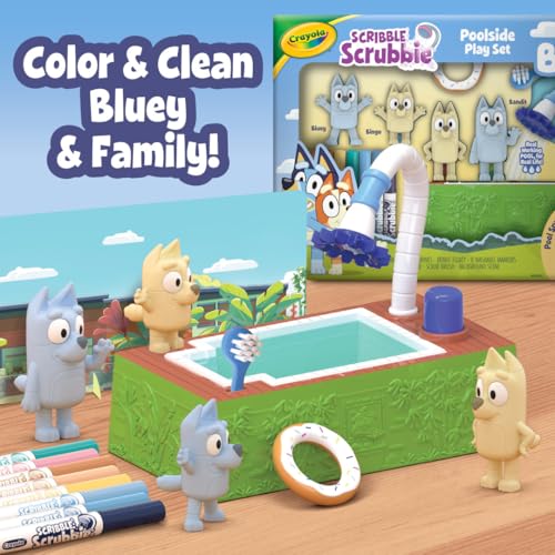 Crayola Scribble Scrubbies Bluey Poolside Playset (4ct), Washable Bluey Toy Set for Kids and Toddlers, Gifts for Girls & Boys, Ages 3+ - image 6