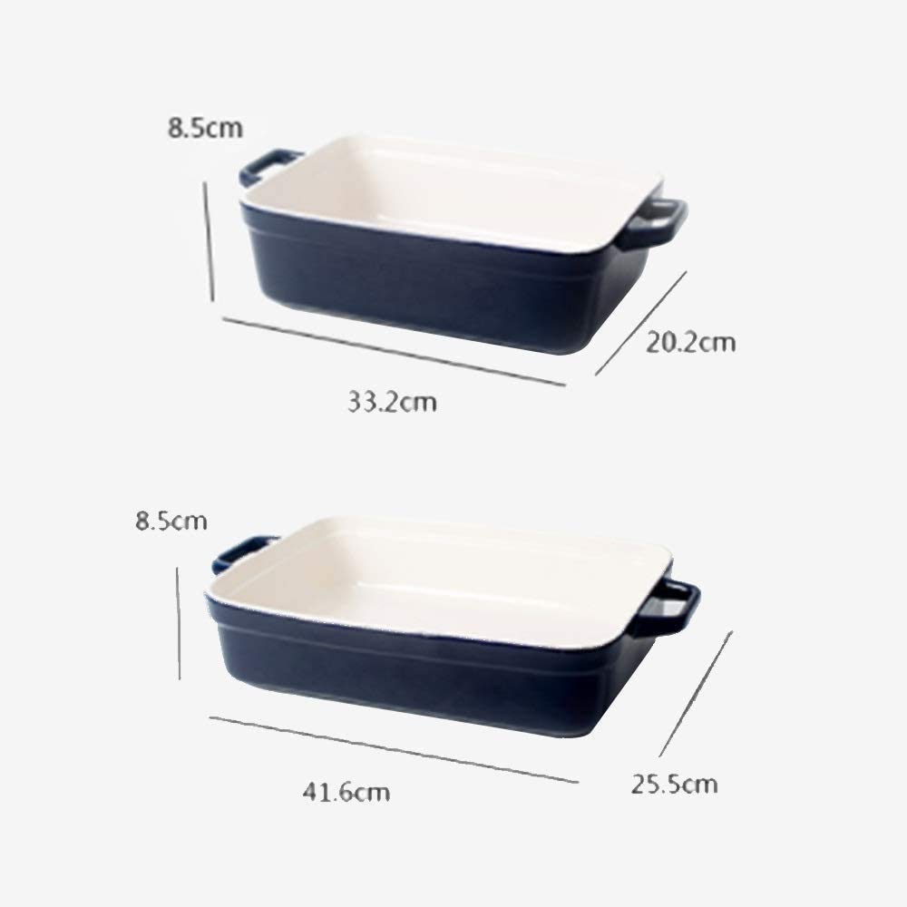 Placa de cazuela para Hornear Casserole Set 2 Ajuste de Platos para Hornear PANTENGA DE LASAÑA Rectangular PANTENERSO para COCINAR LA Cocina DE Cena para Pantallas para HOGARES