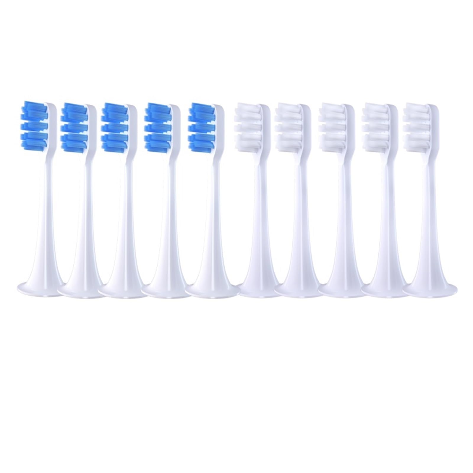 tianwandong 10 sztuk wymiennych końcówek do szczoteczki elektrycznej T300/500 Sonic Soft DuPont Bristle Wymienna końcówka do szczoteczki do zębów(5BlueD5White)