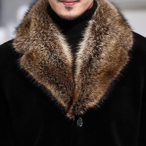 Maiyifu-GJ Men's Fur Lapel Wool Blend Coat Thicken Single Breasted Mid Trench Coat Warm Fashion Business Overcoat4