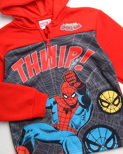 Image of Marvel Toddler Boys Quarter Zip Hoodie Fleece Graphic Pullover Hoodies