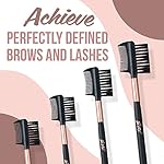 Skone Cosmetics Eyebrow Brush and Comb, Luxe Premium Rose Gold Eyelash Brush and Eyelash Comb - Professional Grade Nylon Eye Brow Brush Comb, Dual Sided Eyelash Brush Separator - Image 5