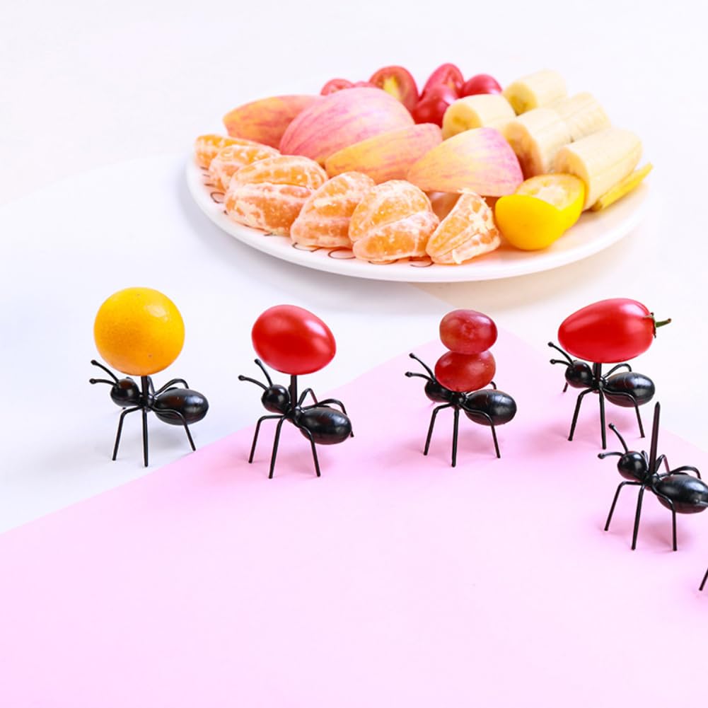48 Stücke Ant Obst Gabel Set, Animal Fruit Picks, Wiederverwendbare Ameisen-Zahnstocher - Kreative Ameisenfutter Picks für Obst, Snacks & Sandwiches