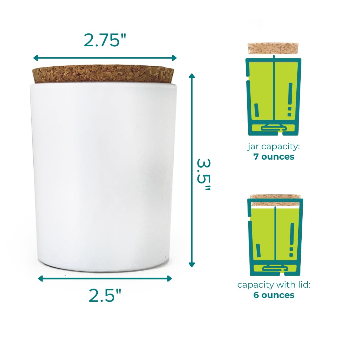 Amazon.com: Direct Candle Supply 7 Fl Oz Glass Tumbler/Jar White with Cork  Lid 12pk For Candle Making : Arts, Crafts & Sewing