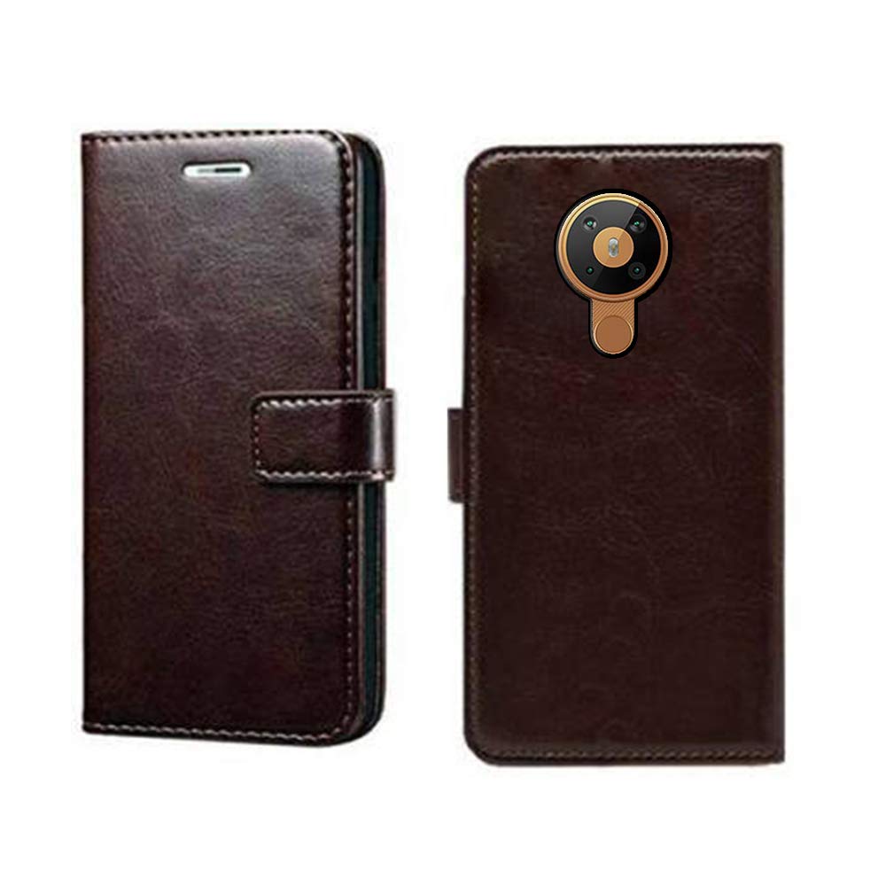 Pinaaki Enterprises Nokia 5.3 Flip Case | Premium Leather Finish | with Card Pockets | Wallet Stand |Complete Protection Flip Cover for Nokia 5.3 - Coffee (B08PSGQBV8) Amazon Price History, Amazon Price Tracker
