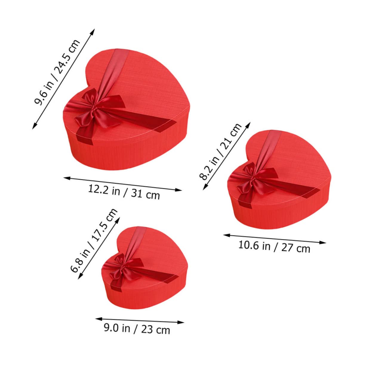 Gatuida Herzförmige Geschenkboxen 3 Stück Aufbewahrungsboxen für Valentinstag Muttertag