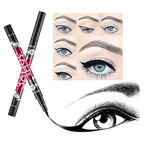 2pcs 36H Black Eyeliner Pencil Long Lasting Waterproof Liquid Eyeliner Pen Natural Eye Liner Makeup Cover