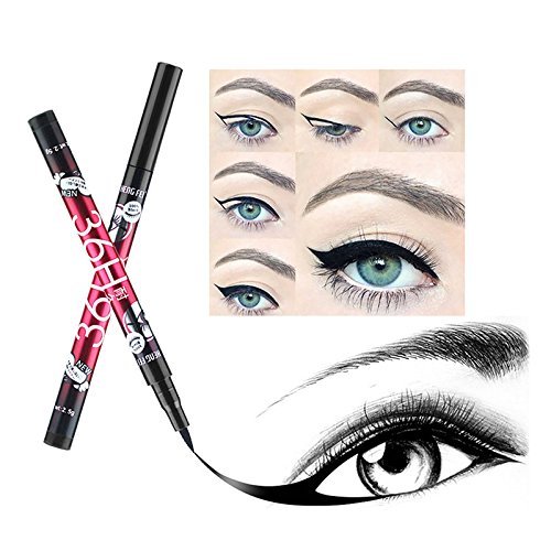2pcs 36H Lápiz Delineador de Ojos Negro Larga Duración Impermeable Líquido Delineador de Ojos Pluma Natural Delineador