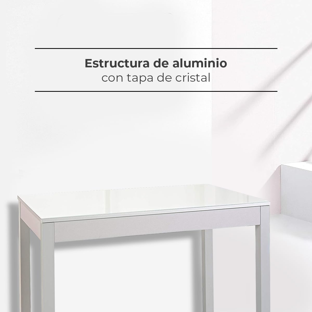 ASTIMESA Mesa de Cocina, Metal, Blanco, 100x60cm-extendida 150x60 cms