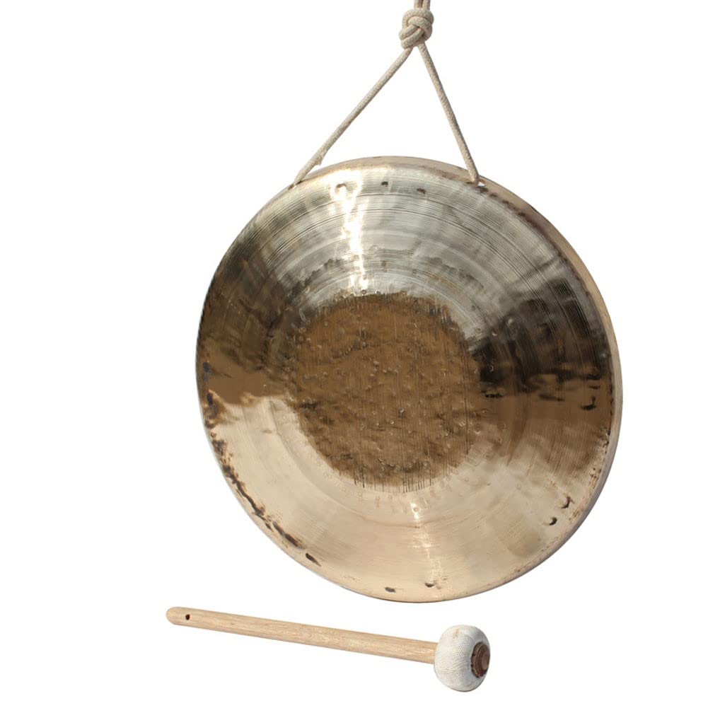 BBAUER tibetano percussioni gong tibetanoStrumento in tubo di rame da 31-36 cm Gong in bronzo con tubo di rame con martello circolare ad alte prestazioni(Color:36cm,Size:)