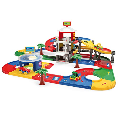 Wader 50320 Play Tracks City Mega Garage Ebenen mit Aufzug, DREI Fahrzeugen und 7,4 m Spielstraße, ab 12 Monaten… – Bild 2