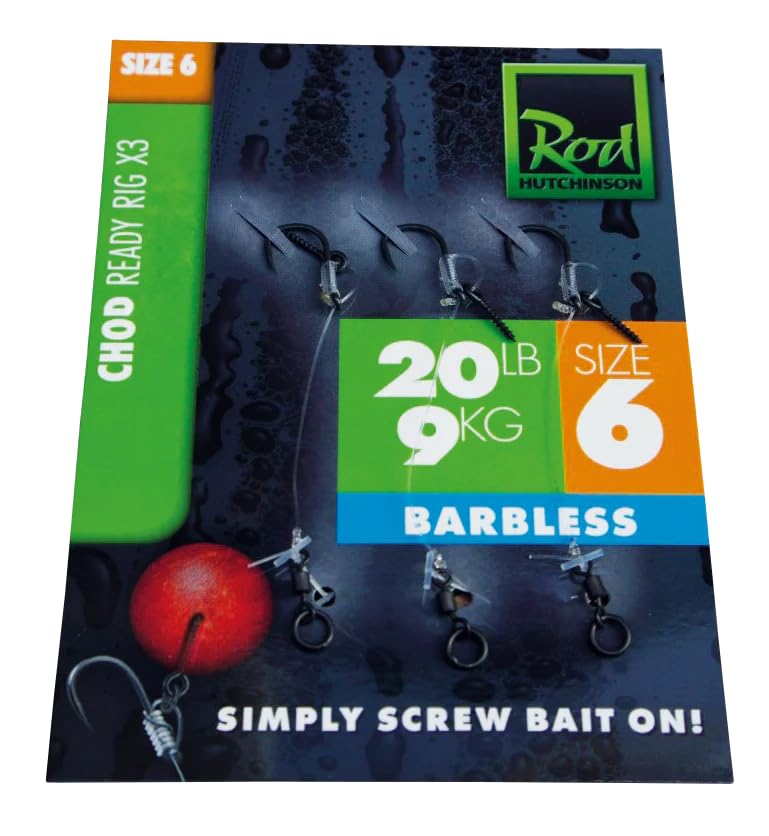 Ready Tied Chod Rigs - 3pcs - Size 4 Micro Barb Rod Hutchinson Fishing Tackle