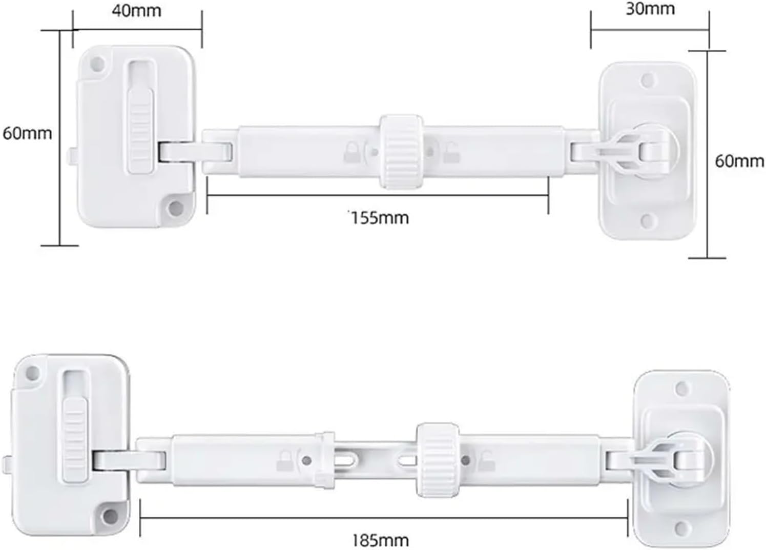 Perforation-Free Window Limiter ABS Adjustable Self Adhesive Falling Prevention Theft Window Locks Child Buckle 1Pcs(Grey)