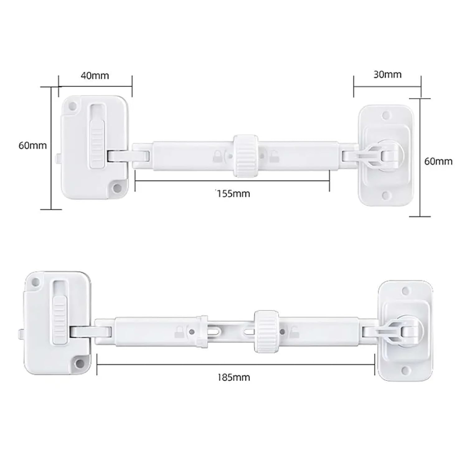 Portable ABS Window Lock No Punching Restrictor Buckle Stopper 1Pcs(Grey)