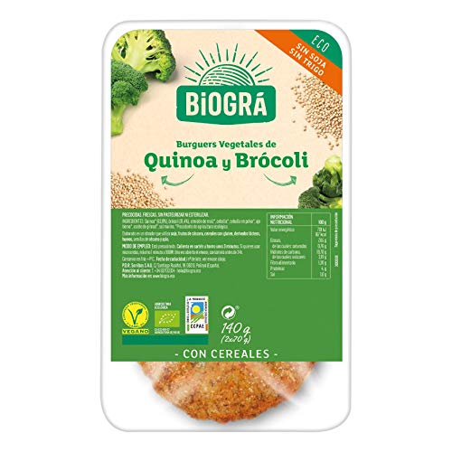 'Hamburguesa de Quinoa y Brócoli Biográ, 140 g'