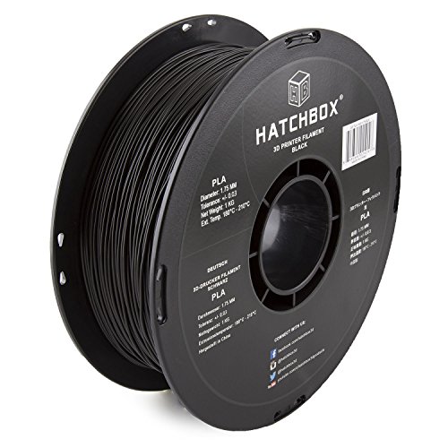 HATCHBOX Filament PLA pour imprimante 3D, tolÃ©rance +/- 0,03 mm, bobine de 1 kg, 1,75 mm, noir