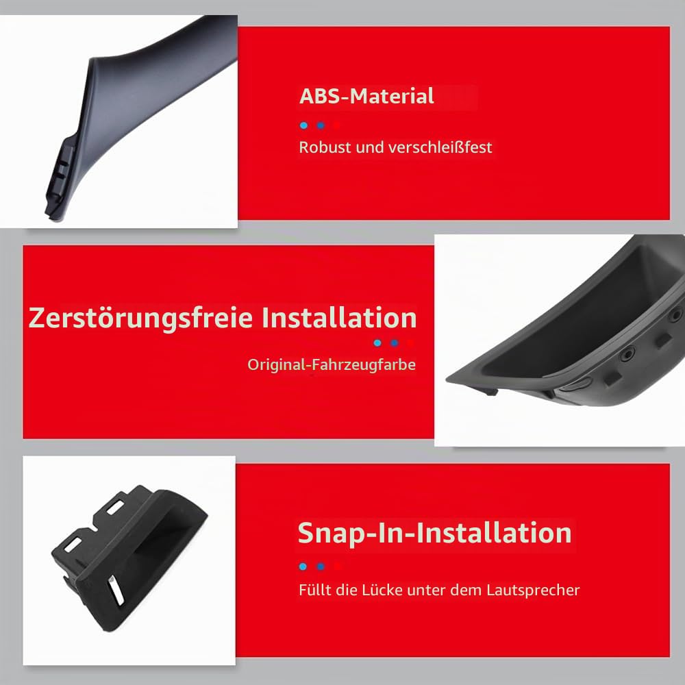 Seitentürgriff für BMW 5er-Serie F10 F11, Innentür-Zuggriff-Verkleidungs-Kits, Ersatz-Fensterschalter, Armlehnenverkleidung für BMW 520, 523, 525, 528, 530, 535 (Schwarz, Einzelne Löcher-7PCS)