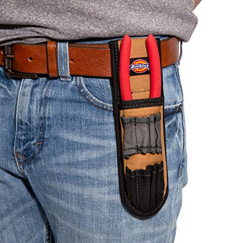 Dickies Standard Pliers Holster And Tool Holder Work Belt Pouch, Durable Canvas, 2-Inch Belt Loop, Grey/Tan #TOP3
