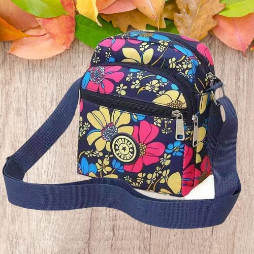 Image of MOMISY Women Mobile Messenger cellphone Bag Ladies Nylon Shoulder Cross Body Long Strap for College, Outing, Travelling, Work