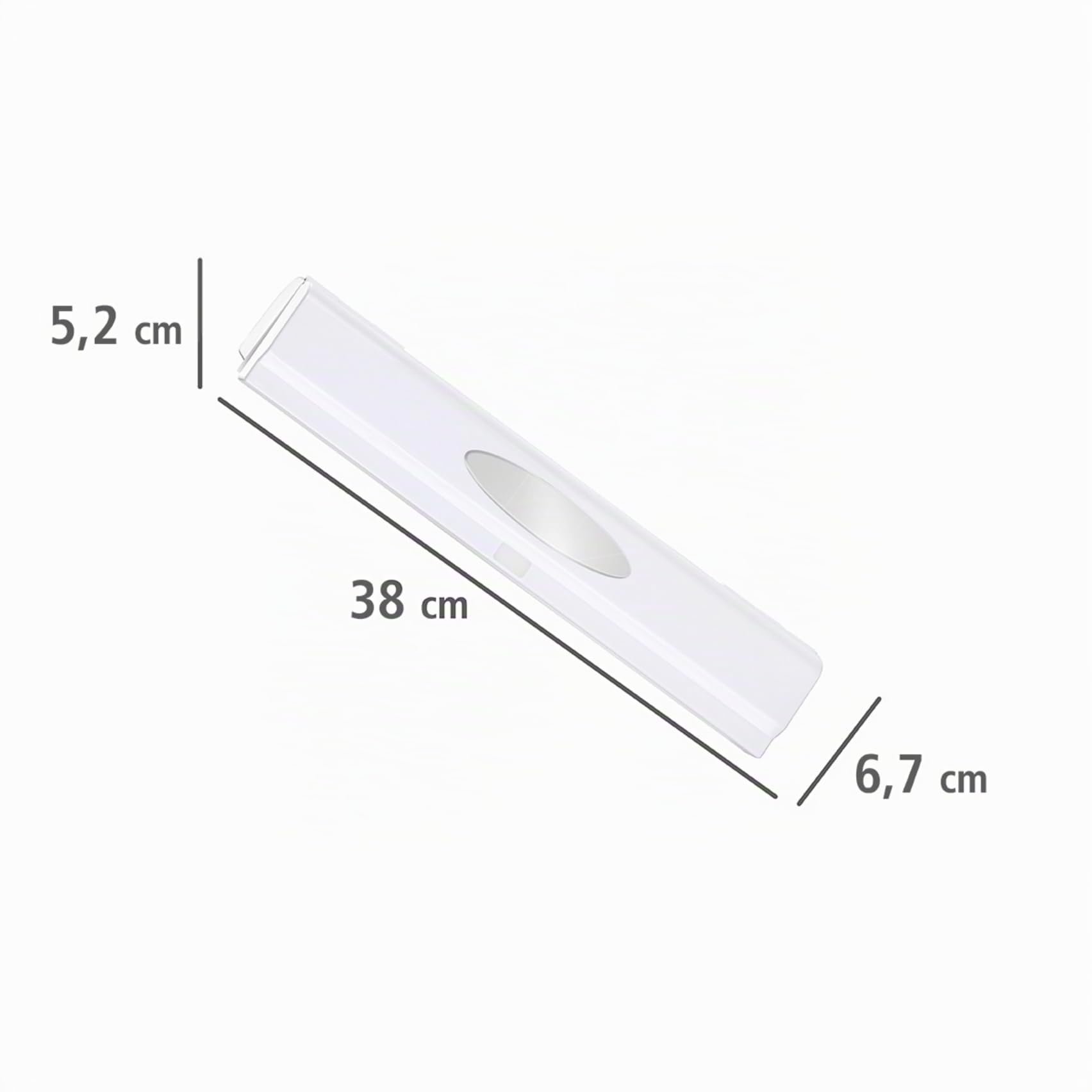 Wenko Dispensador de Folios Cutter Blanco - Folienspender, Plástico (ABS), 38 x 5.2 x 6.7 cm, Blanco