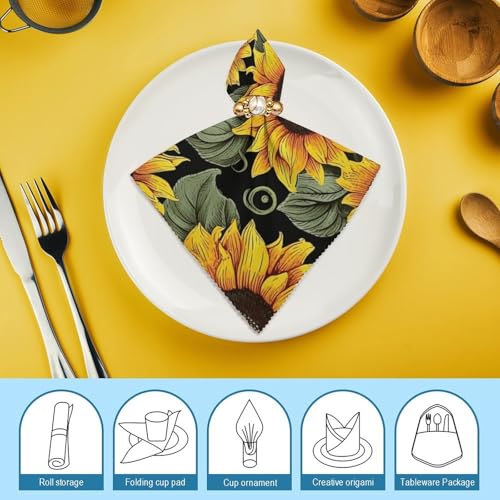Servilletas de Tela Floral Girasol 4 Piezas miniatura 7