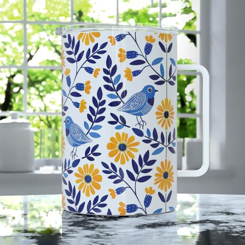 Vaso térmico Loftipop 18oz con tapa, diseño floral miniatura 2
