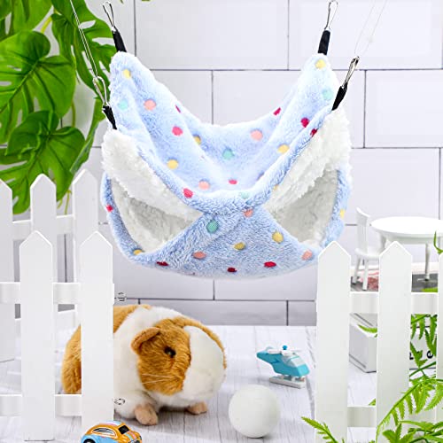 Image of BOAO 2 Pcs Guinea Pig Rat Hammock for Pet, Mint Green, Pink, Heart Pattern | Ferret Hamster Hanging Hammock, Guinea Pigs Accessories, for Small Animals Chinchilla Parrot Sugar Glider Ferret Squirrel