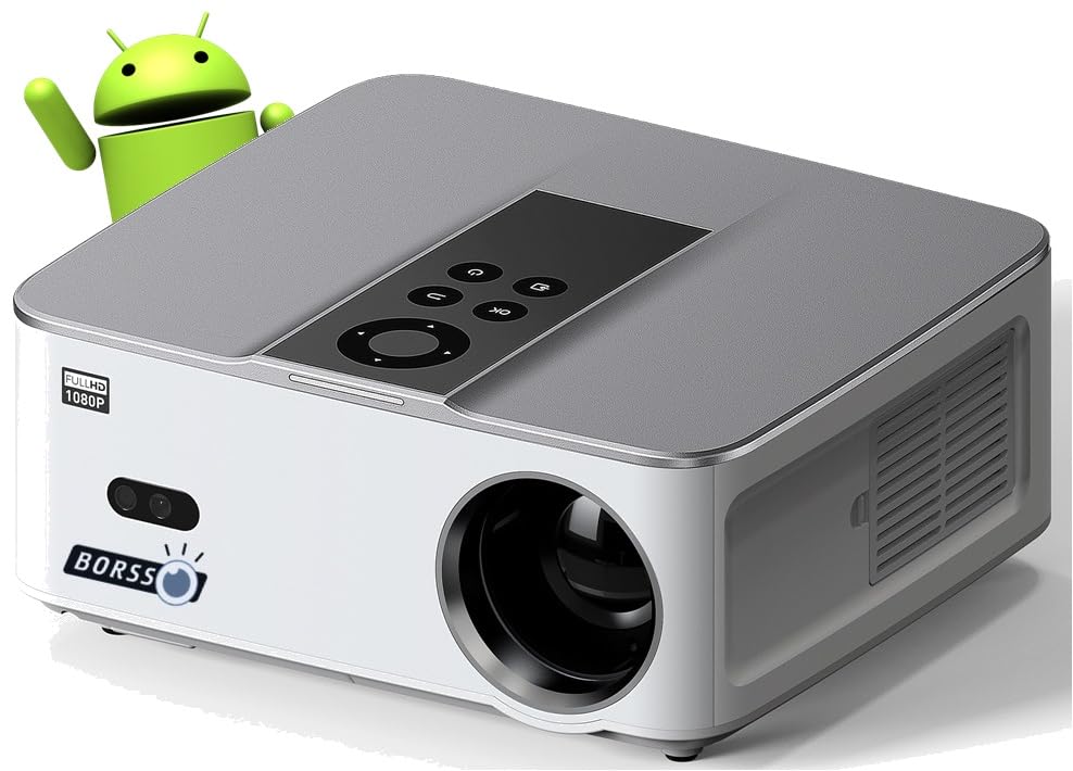 Image of 2024 BORSSO BS30 PRO MAX Android 9 Projector for Home | Native 1080p | 1150 ANSI | Auto Focus + Keystone, Zoom | 300 inch | HDMI ARC | 4K (HDMI Signal) | WiFi 6, Bluetooth | 3D Anaglyph Support