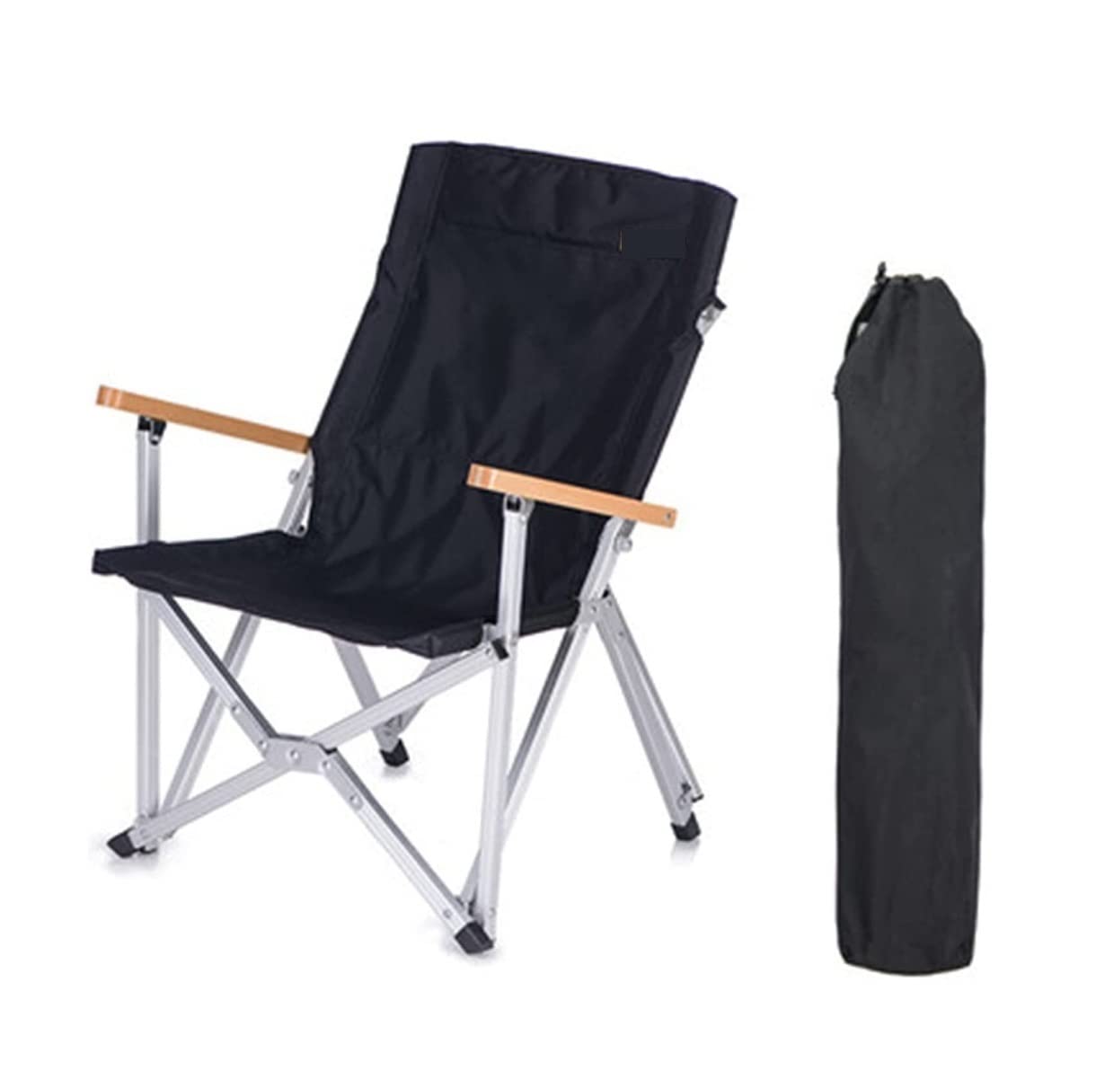 Tabouret en trois étapes et chaise d'extérieur de camping avec dossier et pochette