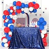 PartyDelight Sequin Tablecloth 50x80Inch Navy Blue Rectangle Table Cloth Glitter for Party Baby Shower Christmas Decorations