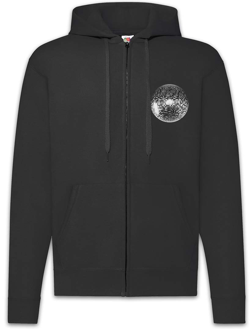 Urban Backwoods Men's Black Disco Light I Zipper Hoodie Hooded Sweatshirt Size L