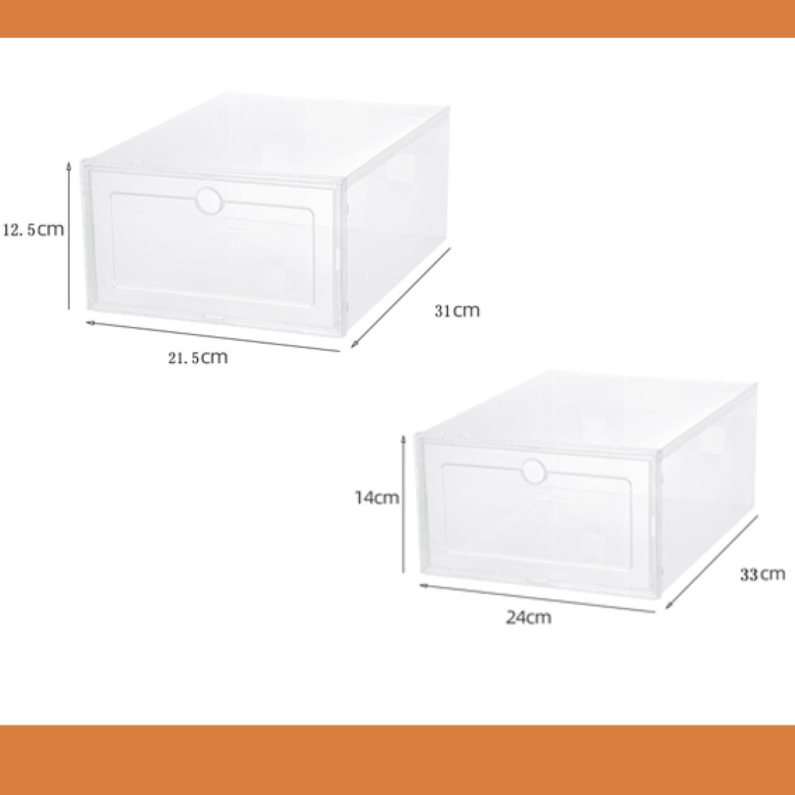 OWKAY Scatola per scarpe in plastica trasparente Cassetto per la casa Scatola per scarpe per uomo e donna Dormitorio Scarpiera Scarpiera Display per scarpe 33x24x14CM 4 pezzi