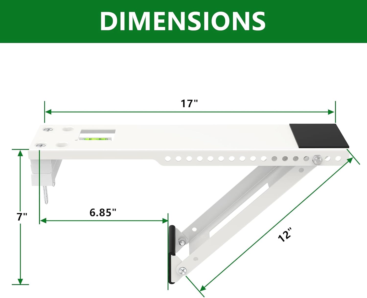 Window Air Conditioner Support Bracket, Window AC Support Bracket No Drilling Required – Easy to Install Universal Window AC Mount,(up to 200 lbs)