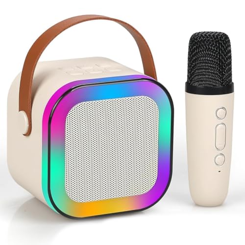 Image of Wireless Karaoke Microphone with Built-in Speaker, Rechargeable 2000mAh Battery, Portable Bluetooth Singing Mic with LED Lights, 10m Range, Fun Gift for Kids & Adults (Multi Color)