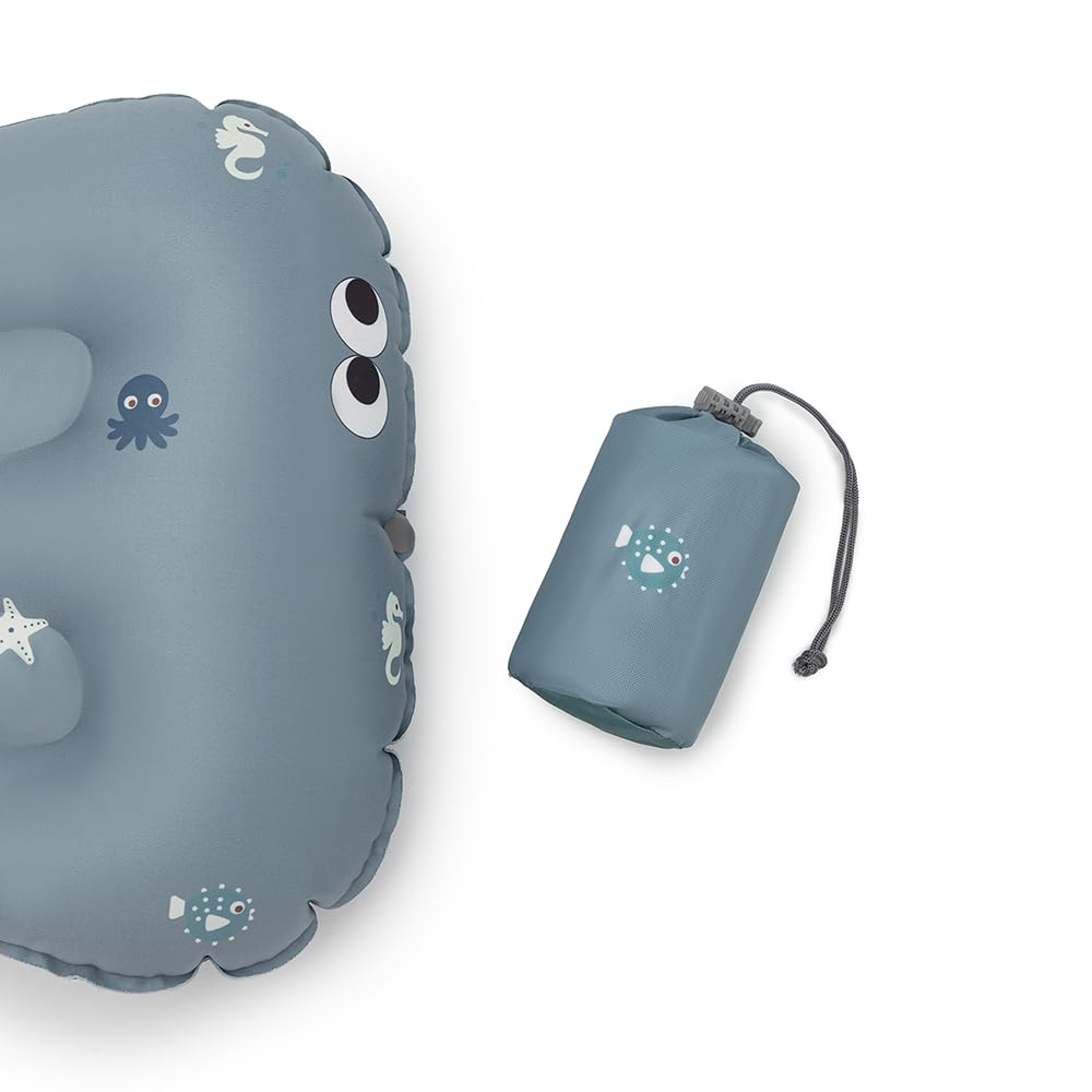Aufblasbares Sitzkissen Kinder ab 2 Jahren Wild Ocean Tragbare Sitzerhöhung mit rutschfester Unterseite & Gurt Inkl. Tasche