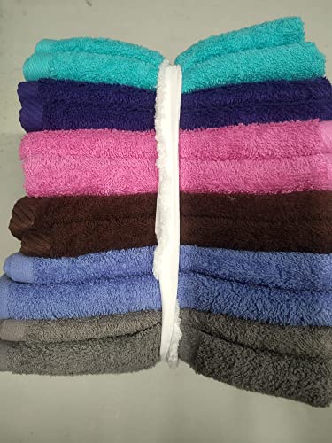 Purpura Home Lotes de Toallas - Sabanas Hosteleria - Restos de Stock 500 gr. algodón Peinado, 100% algodón Toallas de baño | Manos, Cara, Gimnasio y SPA (Pack 12 Unidades, Lavabo 50 x 100)