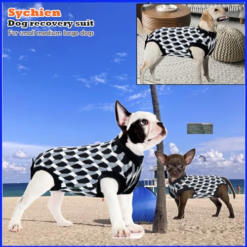 Image of Dog Surgery Recovery Suit,Male Neuter Recovery Large Onesie Female Spay Cone Alternative Recovery Suit,Hoop & Loop Comfortable Surgical Bodysuit,Shaped Black L