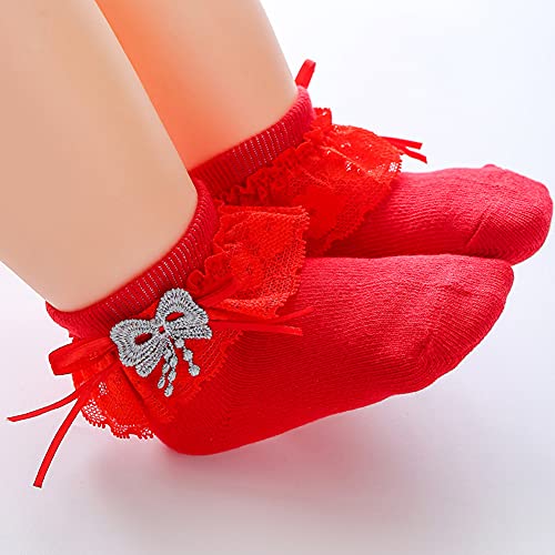 Baby Girl Lace Socks Princess Socks Dress Socks for Newborn Infant and Toddlers Gift Set3