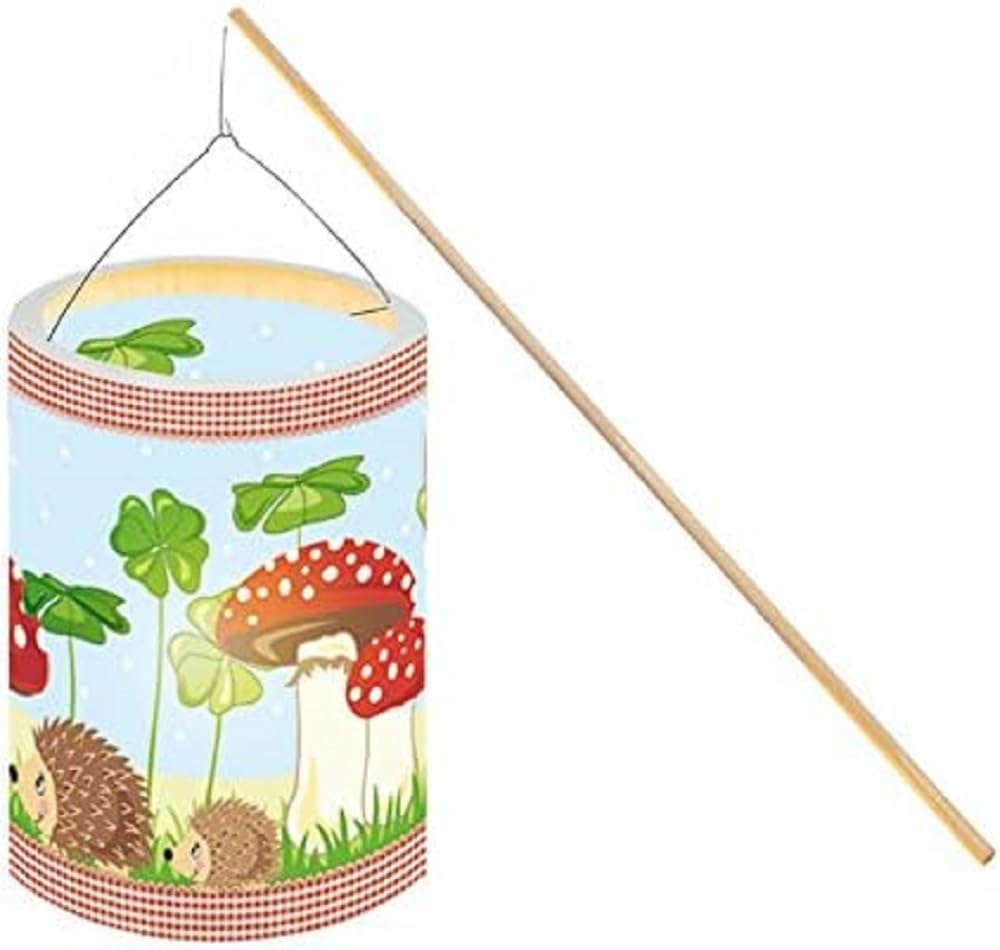 Ursus 6870000 Lantern Craft Set, Lucky Mushrooms, Approx. 20 x 15.3 cm, Made of Transparent Paper, Set for Creating Homemade Lanterns, Ideal for Lantern Running