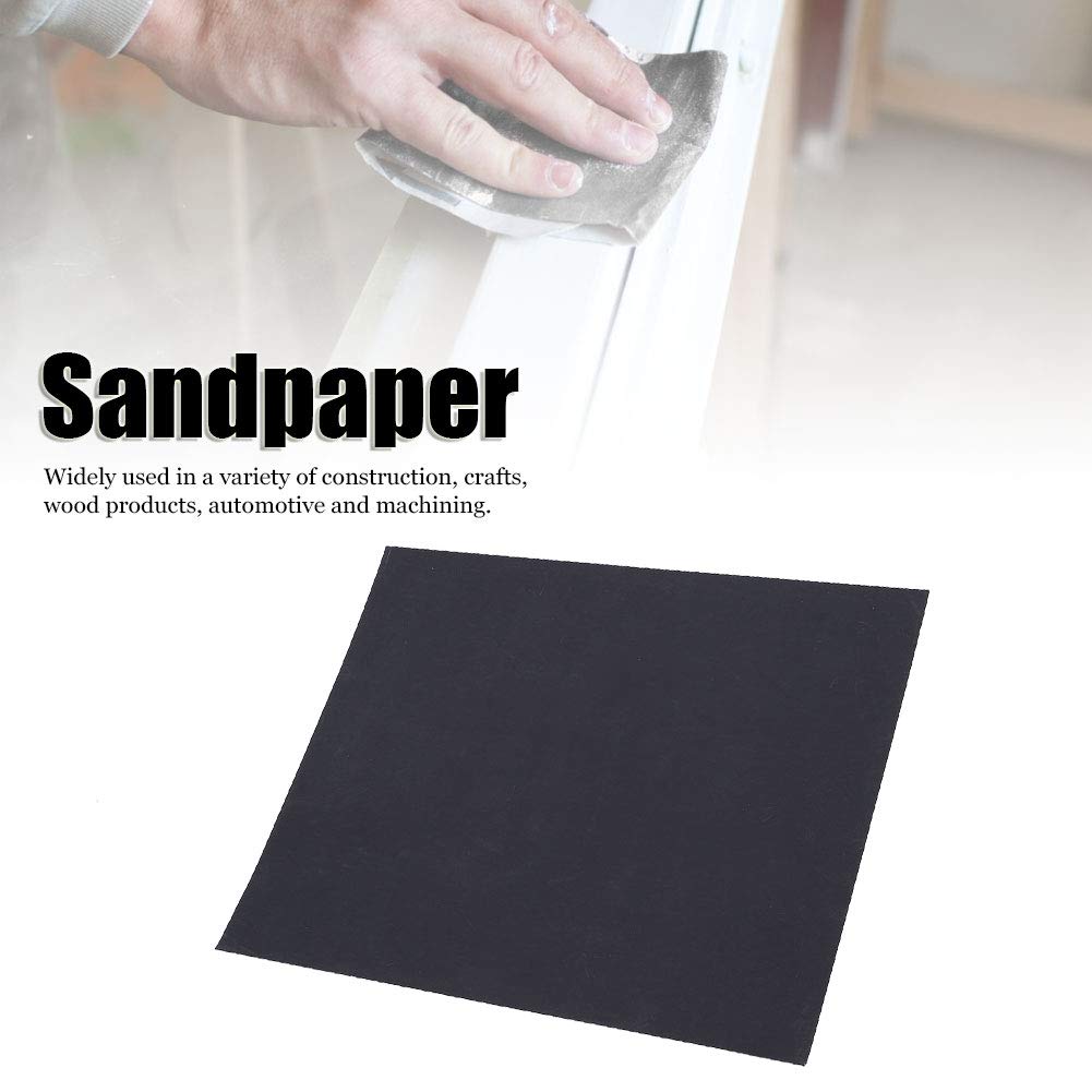 CW 1500-2c 100 unidades de hojas de lija impermeables, papel abrasivo de óxido de aluminio para pulido de madera, metal y automóviles, hojas de lijado no obstructoras con unión e